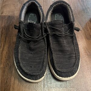 Hey Dude Men's Black Knit Loafers